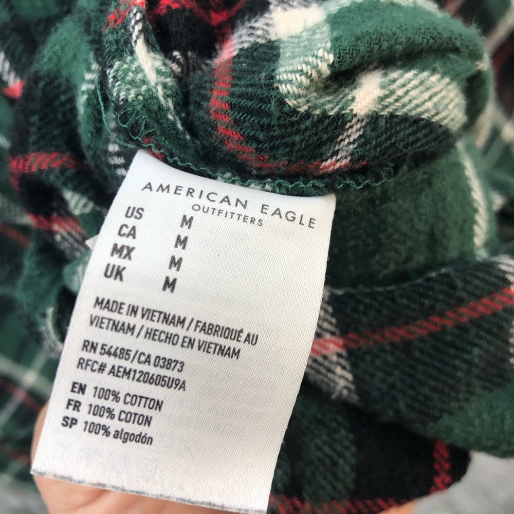 American Eagle Shirt Womens Medium Amazingly Soft Plaid Checkered Button Front - Picture 7 of 12